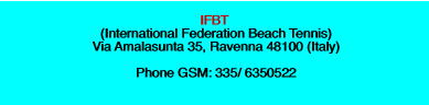  IFBT  (International Federation Beach Tennis) 